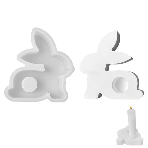 Ostern Hase Silikonformen Kerzenhalter Silikon Kaninchen Gießformen, Osternhase Frühling Giessformen, Hase Gießform Kerzenhalter für DIY Handwerk Ostern Dekoration (Stil F) von Kaezuy