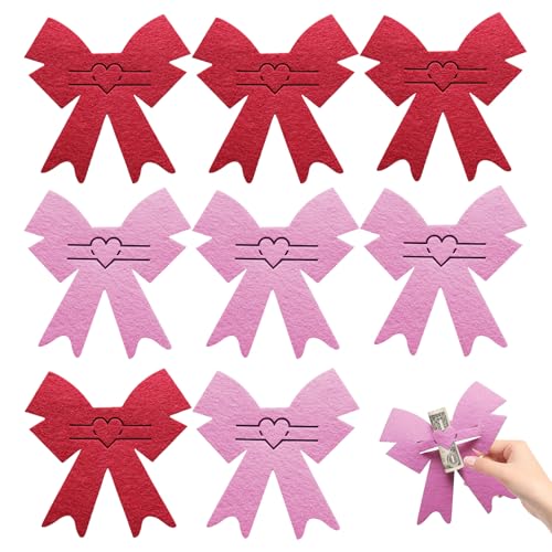 Schmetterling Knoten Geldgeschenke Verpackung Set, 8 Stück Schleife Filzdekorationen Geldgeschenk Verpackung, Kreative Hochzeit Geburtstage Geldhalter Geschenk Geldklammern für Tischdeko von Kaezuy