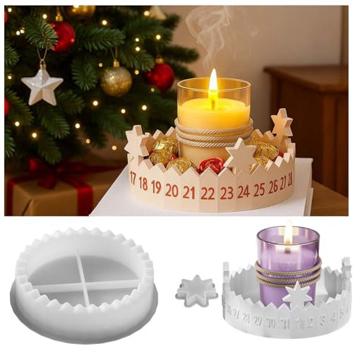 Silikonform Adventskalender Weihnachten, Silikon Gießform Adventskranz Kerzenhalter, Weihnachts Silikonformen Gießformen Stern Countdown Kalender Giessformen für Weihnachtsdeko Silikonform Adventskalender Weihnachten, Silikon Gießform Adventskranz Kerzenhalter, Weihnachts Silikonformen Gießformen Stern Countdown Kalender Giessformen für Weihnachtsdeko von Kaezuy