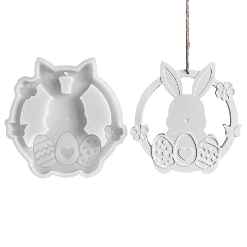 Silikonform Ostern, Silikonformen Gießformen Ostern, Silikonform Hase Ostereier Gießformen Silikon Gießform Osterhase Eier Giessformen Osterdeko für Gips, Sojawachs Kerzen Handwerk (Stil B) von Kaezuy