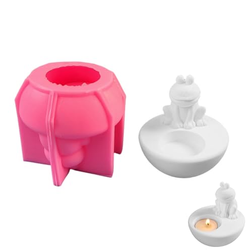 Kaezuy Silikonformen Gießformen Frosch, Silikonform Kerzenhalter, 3D Frosch Silikon Gießform, Beton Gießform für Teelichter, Kreativ Frosch Kerzenform Backformen für Seife Kerze Teelichter (ROSA) Kaezuy Silikonformen Gießformen Frosch, Silikonform Kerzenhalter, 3D Frosch Silikon Gießform, Beton Gießform für Teelichter, Kreativ Frosch Kerzenform Backformen für Seife Kerze Teelichter (ROSA) von Kaezuy