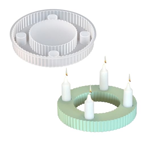 Silikonformen Gießformen Kerzenhalter 18,3x2,6 cm Teelichthalter DIY Harzgussformen Für Heimdekoration Bastelprojekte (B) von Kaezuy
