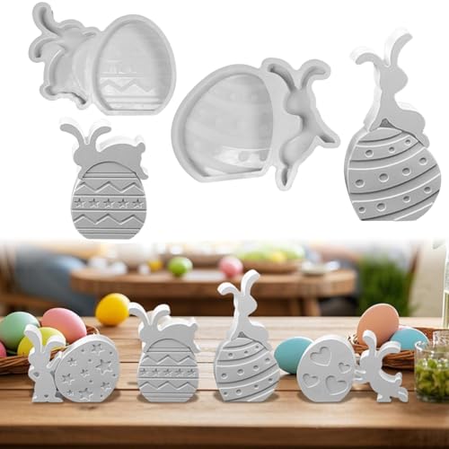 Silikonformen Gießformen Ostern, Osterei Silikonform Giessformen Gipsformen zum Gießen Silikon Gießform Ostern Hase Epoxidharz Formen for Gips, Sojawachs, Kerzen, Handwerk (Stil C) von Kaezuy