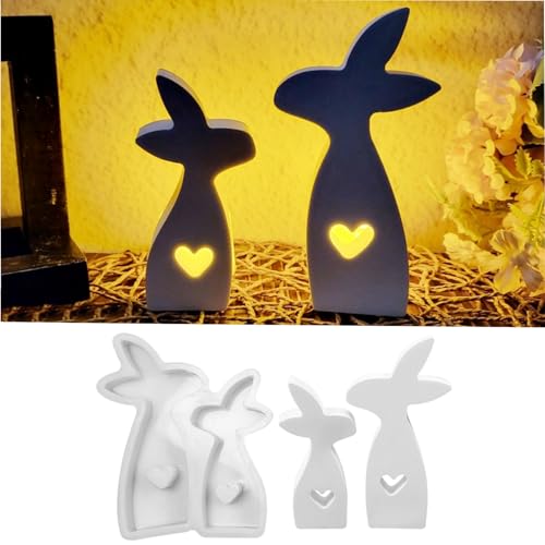 Silikonformen Gießformen Ostern, Silikonform Ostern Hasen, Gießformen Silikon Osterhase Gips Zum Gießen Frühling Kaninchen Giessform Gießform für DIY Osterdeko Handwerk (Stil J) von Kaezuy