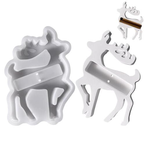 Silikonformen Gießformen Weihnachten, Gießformen Silikon Geldgeschenk, Pralinenschachtel Gipsformen zum Gießen, Weihnachtsmann Elch Giessformen für Geldgeschenke (I) von Kaezuy
