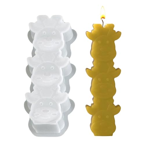 Silikonformen Gießformen Weihnachten, Gießformen Silikon Weihnachten Kerzen, Weihnachtsmann Weihnachtsbaum Kerzenformen zum Gießen für DIY Weihnachtsdeko Geschenke (Elch) von Kaezuy