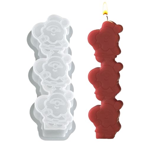 Silikonformen Gießformen Weihnachten, Gießformen Silikon Weihnachten Kerzen, Weihnachtsmann Weihnachtsbaum Kerzenformen zum Gießen für DIY Weihnachtsdeko Geschenke (Weihnachtsmann) von Kaezuy