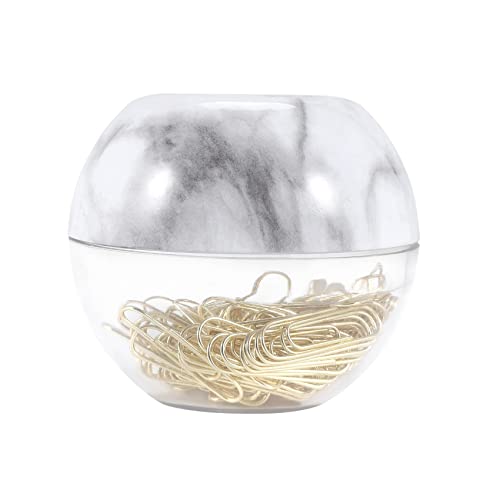 Kafei Gold Bueroklammern in Eleganten Magnetischen Marmor Weiss Clip Halter, 28mm, 100 Clips Box von Biudunm