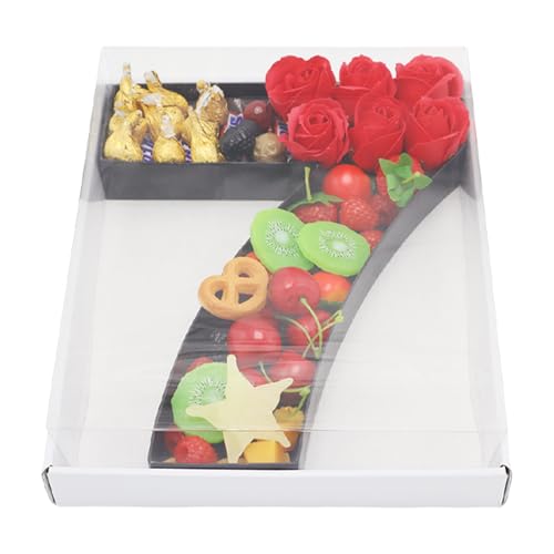 Befüllbare Pappmaché-Zahlen, Buchstaben, Pappausschnitte, Charcuterie-Brett, Lebensmittel, Süßigkeiten, Cupcake-Tablett, Party, dekorative Box (Nummer 7, schwarz), 31,8 cm von Kafucize