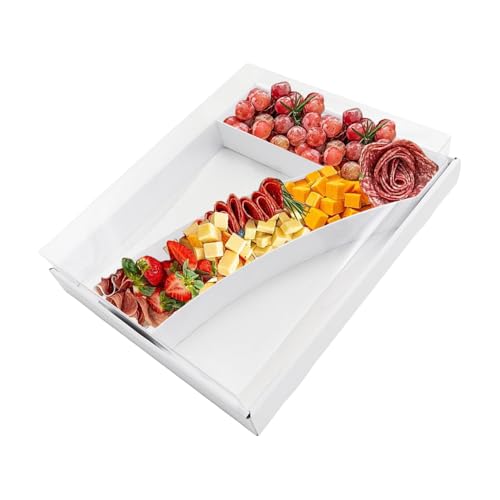 Befüllbare Pappmaché-Zahlen, Buchstaben, Pappausschnitte, Charcuterie-Brett, Lebensmittel, Süßigkeiten, Cupcake-Tablett, Party, dekorative Box (Zahl 7, weiß), 31,8 cm von Kafucize
