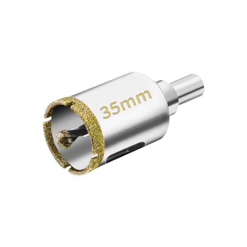 35mm Diamantbohrer Lochsäge mit Zentrierbohrer, Diamant Beschichtung auf Kohlenstoffstahl, Fliesenbohrer für glattes Schneiden Glas, Fliesenbohrer, Keramik, Porzellan, Marmor und Quarzit 35mm Diamantbohrer Lochsäge mit Zentrierbohrer, Diamant Beschichtung auf Kohlenstoffstahl, Fliesenbohrer für glattes Schneiden Glas, Fliesenbohrer, Keramik, Porzellan, Marmor und Quarzit von Kahaybeall