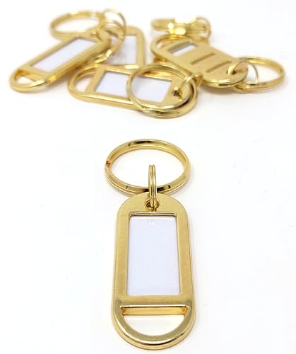 Schlüsselanhänger aus Metall mit beschriftbarem Etikett - personalisierbar - extrem stabil - Anhänger mit Ring für Schlüssel, Gepäck und Haustiere (10) von Kahns Trade