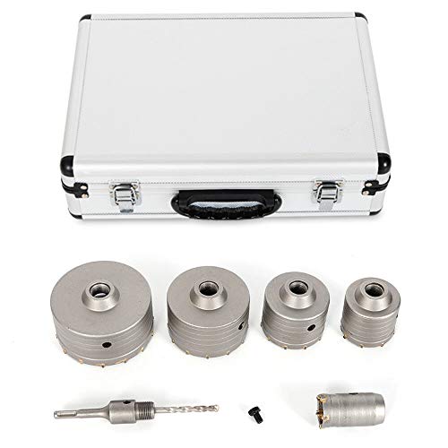 6 tlg Beton Bohrkronen Set, Ø40 / 68/80 / 100 /120mm Hohl-Bohrkrone Set mit SDS-Plus Aufnahmeschaft 110 mm von Kaibrite