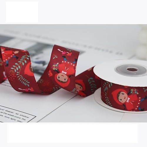 4,5 Meter Doppelseitiges Bedrucktes Baumwoll- und Polyesterband für handgemachte Haar-Accessoires, Kameliengewebe-Stoff, Rotkäppchen, 2,5 cm x 4,6 m 4,5 Meter Doppelseitiges Bedrucktes Baumwoll- und Polyesterband für handgemachte Haar-Accessoires, Kameliengewebe-Stoff, Rotkäppchen, 2,5 cm x 4,6 m von Kailikin