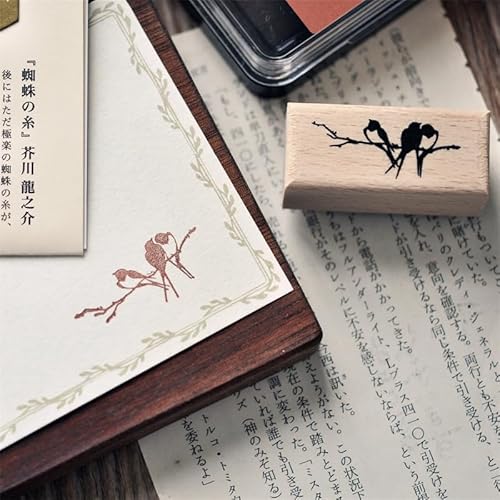 Holzstempel Retro Fliegende Schwalbe Journaling Collage Schwalbe Ast Dekoration Künstlerische Journaling Gummistempel für Scrapbooking Materialien (Ast Vogel) von Kailikin