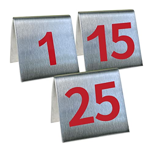 1-25 Edelstahl Zahlenzelt Tischnummer rot für Restaurants Cafés Bars 5,1 x 5,1 cm 1-25 Edelstahl Zahlenzelt Tischnummer rot für Restaurants Cafés Bars 5,1 x 5,1 cm von Kaimex