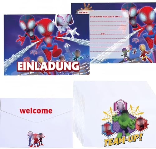 Kaimirui 20x Einladungskarten kindergeburtstag,Einladung geburtstag für Junge und Mädchen, Cartoon Anime theme partyeinladungen kindergeburtstag. (SET-3) von Kaimirui