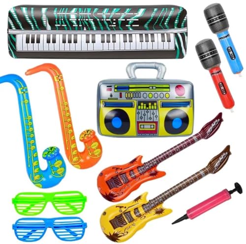 Luftgitarre Aufblasbar Rock,Star Ballons Party Dekoration Photo Props Aufblasbar Gitarre Saxophon Mikrofon Ballons Musik Party Supply, Buntes Aufblasbare Instrumente Party Deko Luftgitarre Aufblasbar Rock,Star Ballons Party Dekoration Photo Props Aufblasbar Gitarre Saxophon Mikrofon Ballons Musik Party Supply, Buntes Aufblasbare Instrumente Party Deko von Kaimirui