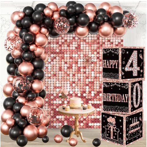Roségoldene 40. Geburtstag Dekorationen Boxen für Frauen – 3 Stück Happy 40th Balloons Boxen, 40 Jahre alt Party Supplies Geburt Thema Dekorationen für Frauen (40 Roségoldene 40. Geburtstag Dekorationen Boxen für Frauen – 3 Stück Happy 40th Balloons Boxen, 40 Jahre alt Party Supplies Geburt Thema Dekorationen für Frauen (40 von Kaimirui