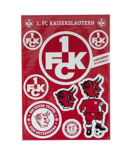 Kaiserslautern FCK 1.FC Aufkleberbogen nachtleuchtend 9er Set Aufkleber Sticker - Plus Lesezeichen I Love, mehrfarbig, Einheitsgröße Kaiserslautern FCK 1.FC Aufkleberbogen nachtleuchtend 9er Set Aufkleber Sticker - Plus Lesezeichen I Love, mehrfarbig, Einheitsgröße von Birgus
