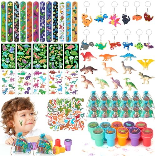 Kaisibum 118 Stück Dino Mitgebsel Kindergeburtstag Jungen - Geburtstag Deko Dinosaurier Party - Mini Figuren Party Taschen Gastgeschenke für 3-12 Jahre Kinder von Kaisibum