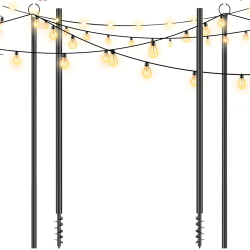 Kaitenv String Lights Poles - 2 Pack 3.2M Outdoor String Lights mit 2 in 1 Spiral Screw-in String Light Poles für Patio, Bistro String Light Poles für Hinterhof Patio Garten Party Kaitenv String Lights Poles - 2 Pack 3.2M Outdoor String Lights mit 2 in 1 Spiral Screw-in String Light Poles für Patio, Bistro String Light Poles für Hinterhof Patio Garten Party von Kaitenv