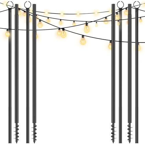 Kaitenv String Lights Poles - 4 Pack 3.2M Outdoor String Lights mit 2 in 1 Spiral Screw-in String Light Poles für Patio, Bistro String Light Poles für Hinterhof Patio Garten Party Kaitenv String Lights Poles - 4 Pack 3.2M Outdoor String Lights mit 2 in 1 Spiral Screw-in String Light Poles für Patio, Bistro String Light Poles für Hinterhof Patio Garten Party von Kaitenv