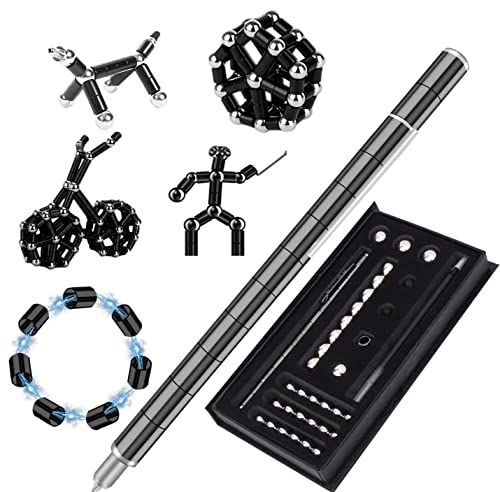 Magnetischer Kugelschreiber | Fidget Pen Spielzeug | Gravity Pen | Magnetic Pen | Magnet Stift | Magnet Pen | Coole Gadgets | Geschenke für Männer, Frauen, Kinder, Vatertagsgeschenk (Schwarz) von Kaiyingxin