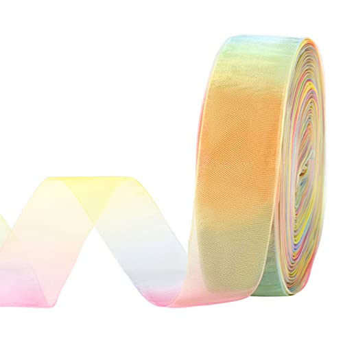 Durchsichtiges Organzaband, hochwertiger schimmernder Chiffon für Geschenkverpackungen, Partydekorationen und Bastelbedarf von Kajfjad