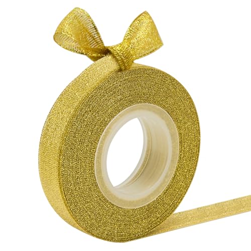 Glitzerndes Goldband, metallisch glitzernde Bordüre für Geschenkverpackungen, Urlaubsbastelarbeiten und festliche Dekorationszubehör Glitzerndes Goldband, metallisch glitzernde Bordüre für Geschenkverpackungen, Urlaubsbastelarbeiten und festliche Dekorationszubehör von Kajfjad