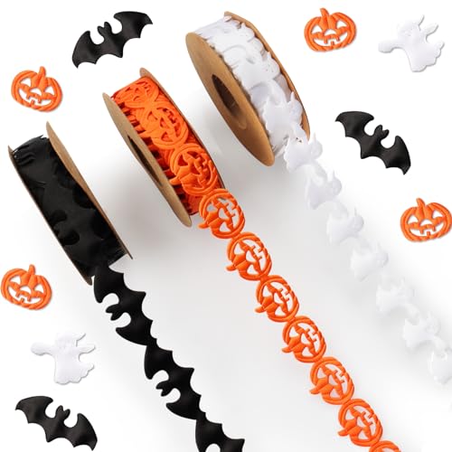 Halloween-Band, gruselige Themen-Bordüre für Geschenkverpackungen, Party-Dekorationen und saisonale Bastelprojekte von Kajfjad
