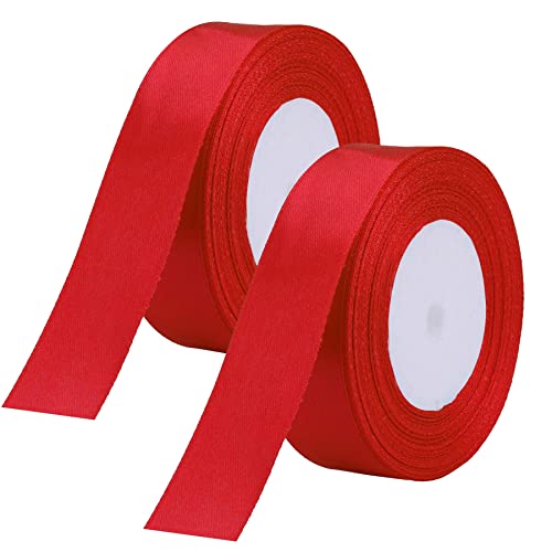 Rotes Satinband, doppelseitiges Polyester-Geschenkpapier für Hochzeitsdekorationen, Bastelprojekte und Partygeschenke Rotes Satinband, doppelseitiges Polyester-Geschenkpapier für Hochzeitsdekorationen, Bastelprojekte und Partygeschenke von Kajfjad