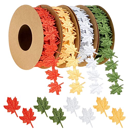 Thanksgiving-Band, Ahornblatt-Muster, Girlande für Herbstkränze, Bastelschleifen und saisonale Heimdekoration von Kajfjad