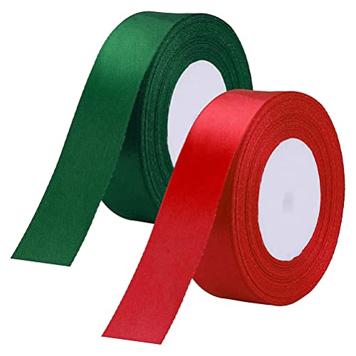 Weihnachtsband, doppelseitiges Satin-Geschenkpapier für Feiertagsbasteln, Hochzeitsdekorationen und saisonale DIY-Projekte von Kajfjad