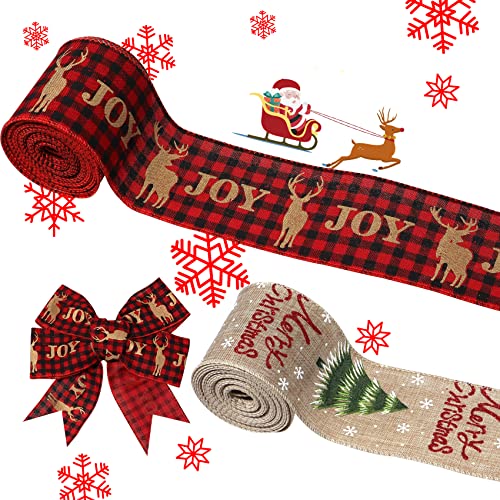 Weihnachtsband mit Draht, roter Jutebesatz für festliche Kränze, Geschenkverpackungen und Urlaubsdekoration von Kajfjad