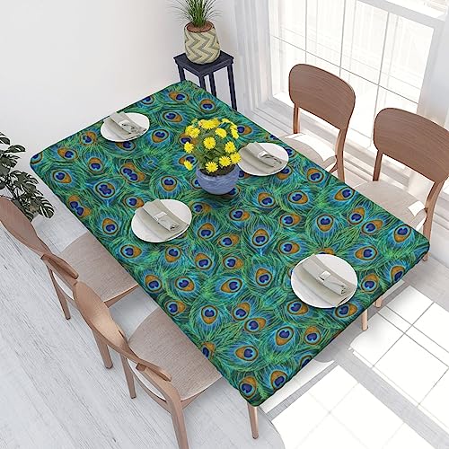 Tischdecke Pfauenfeder in Jade, mit elastischem Rand, wasserdicht, abwischbar, Tischdecke, Dekor, 1,2 m, Tischunterlage für Esszimmer Tischdecke Pfauenfeder in Jade, mit elastischem Rand, wasserdicht, abwischbar, Tischdecke, Dekor, 1,2 m, Tischunterlage für Esszimmer von KAKETE