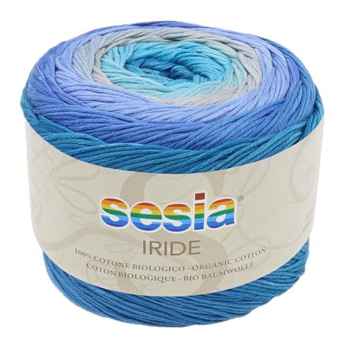 100% Bio-Baumwolle, Multicolor Garn, 125 g, 450 m, Nadeln 2.5-3, Sesia Iride, Fantasiegarn zum Stricken und Häkeln (1, Mehrfarbig - 1575) von Kalapanta