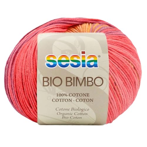 2 Knäuel 100% Bio-Baumwolle, Multicolor-Garn, Nadeln 2,5-3, Sesia Bio Bimbo, zum Stricken und Häkeln (2, Mehrfarbig - 0048) von Kalapanta