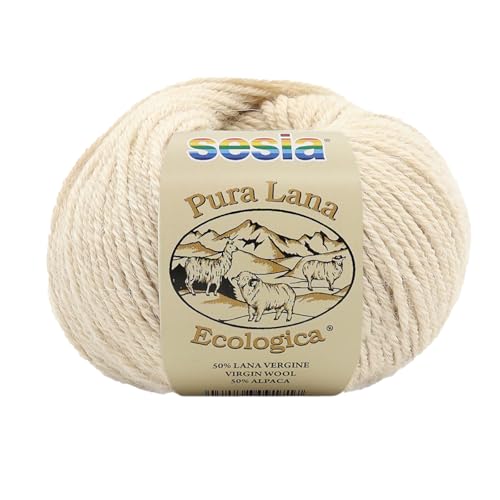 2 Knäueln, Bio-Schurwolle und Alpaka, 170m/100 g., Nadeln 5-5.5, Sesia Lana Ecologica (2, Natural - 0052) von Kalapanta