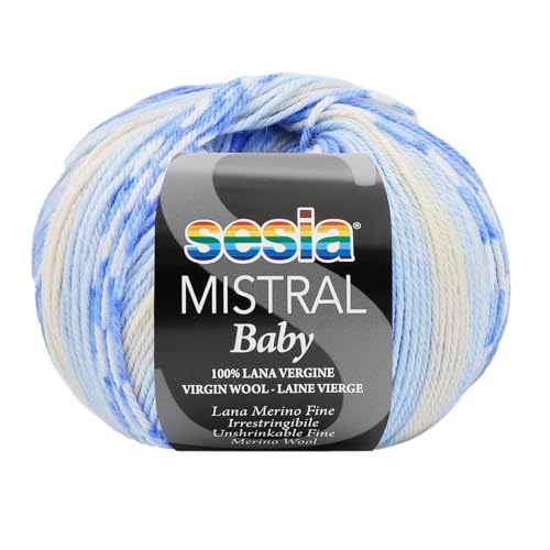 2 Multicolor Garn zum Stricken und Häkeln 100% Feine Merinowolle Schrumpffrei, Sesia Mistral Baby (2, Mehrfarbig - 4348) von Kalapanta