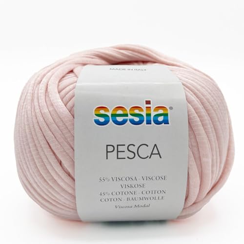 Bänder für Accessoires, Modal-Baumwollgarn 100 g/120 m, Stricknadeln 10-12, Häkelnadel 8-9, Sesia Pesca, Made in Italy, (Rosa - 157, 1) von Kalapanta