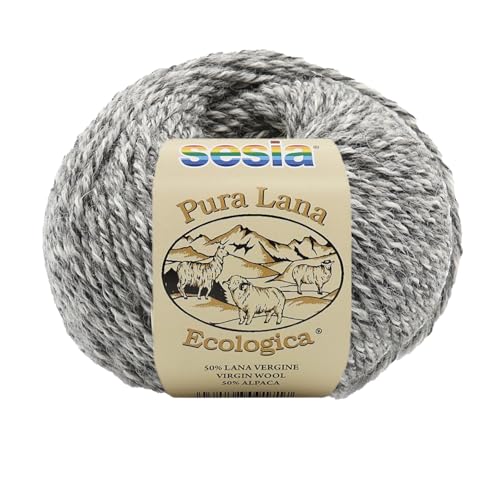 2 Knäueln, Bio-Schurwolle und Alpaka, 170m/100 g., Nadeln 5-5.5, Sesia Lana Ecologica (2, Grau - 0603) von Kalapanta