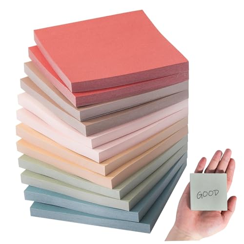 12 Pads Sticky Notes 3x3 Zoll, 600 Blätter Sticky Note Pads, Multi -Farben -Sticknoten für Bürovorräte von Kalastussaari