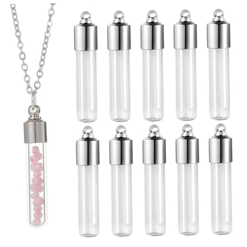DIY -Halsketten -Kit, 10pcs klare Glasfläschchen, Versiegelung der Flüssigkeitsketten für Flüssigkeit, Anhänger -Making -Kit für Ohrringe, Armbänder, Geschenke von Kalastussaari