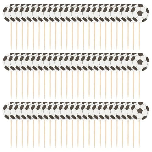 Fußball Cupcake Toppers 72pcs Einweg 4, 3x1, 4 Zoll Fußballkuchen -Topper für Geburtstagsfeierdekorationen, Cocktail, Obst Fußball Cupcake Toppers 72pcs Einweg 4, 3x1, 4 Zoll Fußballkuchen -Topper für Geburtstagsfeierdekorationen, Cocktail, Obst von Kalastussaari
