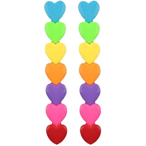 Kalastussaari 2pcs stapelbare Marker 6 Pastellfarben in 1 Meißelspitze Highlighters Plastik Herzform Highlighters für Kinder Schule Zeichnen Malerei Schreibbüro Vorräte für Kinder von Kalastussaari