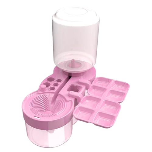 Pinselreiniger, Cartoon Malerei Vorräte mit Abfluss- und Pinselhalter, 4-in-1 Automatische Wasserzirkulation Paint Cleaner Tool für Künstler Anfänger Kinder (Rosa) von Kalastussaari