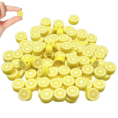 Zitronenperlen, 200pcs weicher Ton Zitronenbeutel Charme, 10 mm niedliche flache gelbe Fruchtperlen für Schmuck, die DIY -Handwerksbedarf machen Zitronenperlen, 200pcs weicher Ton Zitronenbeutel Charme, 10 mm niedliche flache gelbe Fruchtperlen für Schmuck, die DIY -Handwerksbedarf machen von Kalastussaari