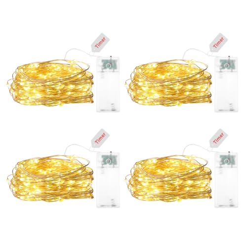 Kaleora 4 Stück Lichterkette Batterie mit Timer, 3M 30 LED Micro Kupferdraht Lichterkette Innen Batteriebetrieben, Warmweiß Lichterketten für Weihnachten Halloween Hochzeit Party Deko Kaleora 4 Stück Lichterkette Batterie mit Timer, 3M 30 LED Micro Kupferdraht Lichterkette Innen Batteriebetrieben, Warmweiß Lichterketten für Weihnachten Halloween Hochzeit Party Deko von Kaleora