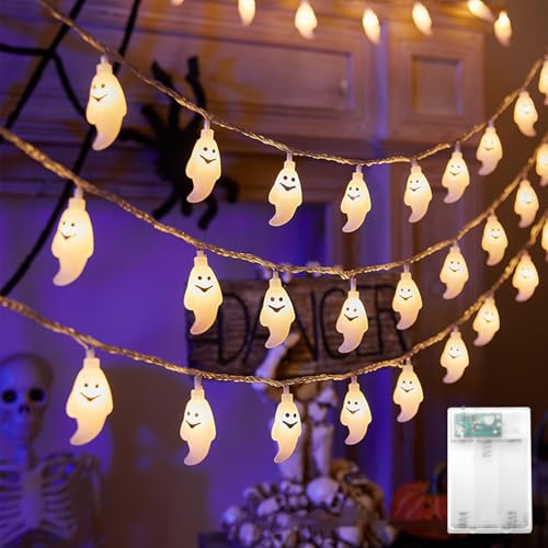 Kaleora Geister Lichterkette, 3 Meter, 20 LED Lichter, Gespenst Lichterkette Batteriebetrieben, Warmweiß Halloween Geister Lichterketten für Halloween, Herbst, Weihnachten, Party Dekoration Kaleora Geister Lichterkette, 3 Meter, 20 LED Lichter, Gespenst Lichterkette Batteriebetrieben, Warmweiß Halloween Geister Lichterketten für Halloween, Herbst, Weihnachten, Party Dekoration von Kaleora